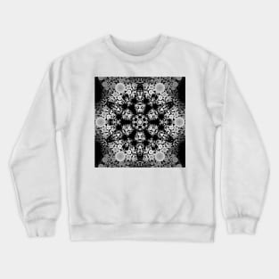 Dot Mandala Flower Grey and Black Crewneck Sweatshirt